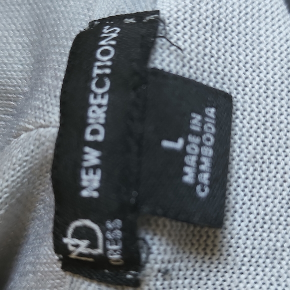 New Directions Gradual Color Fade Long Sleeve Drawstring Cowl Neck Sweater Sz L - Picture 7 of 7